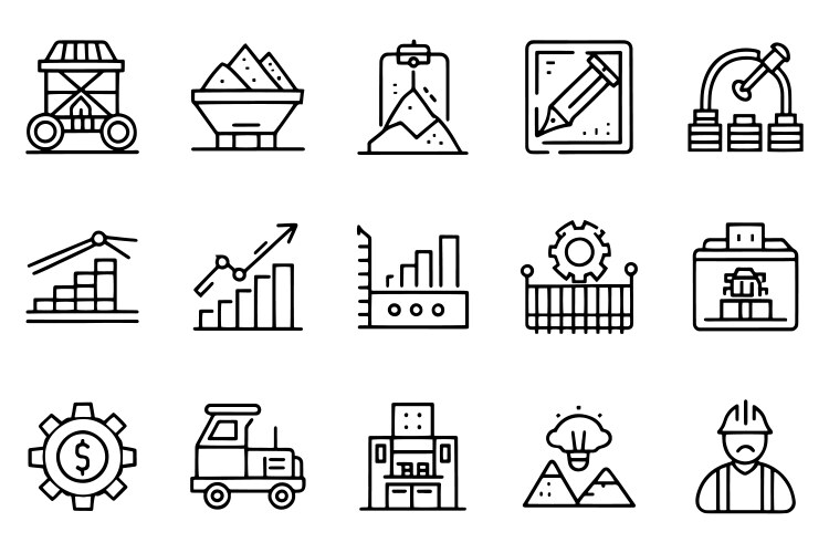 Mining processing statistic related editable vector image
