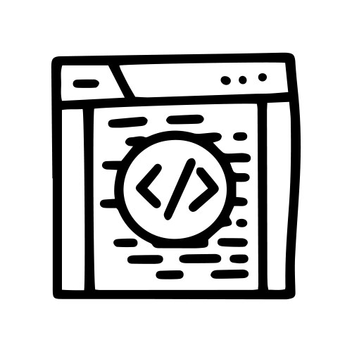 Coding line doodle simple icon design vector image