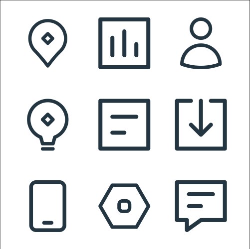 User interface line icons linear set quality vector image