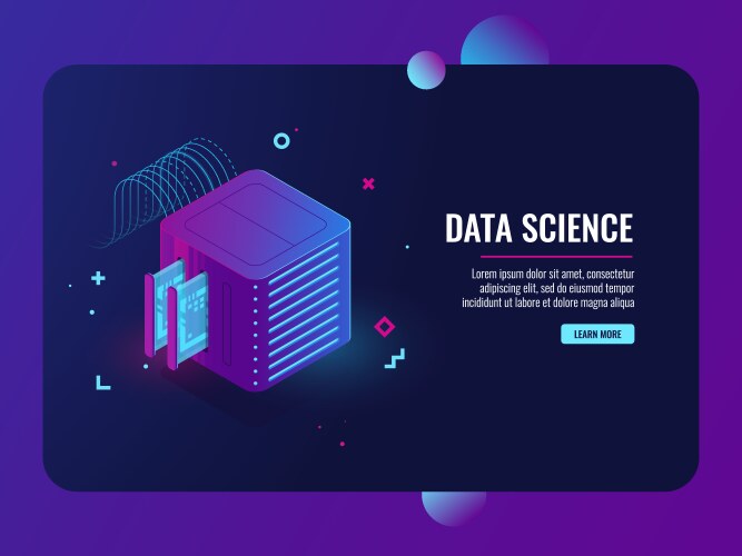 Dataflow computing server room database vektorbild