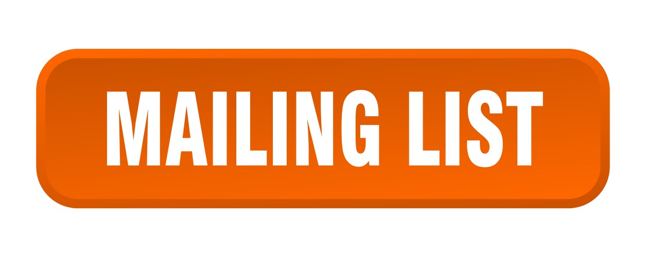 Mailing list button square 3d push vector image