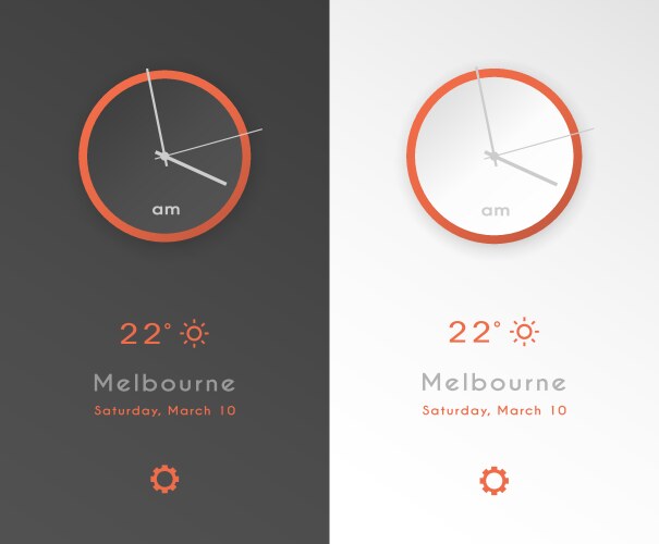 Mobile application interface design clock vector image