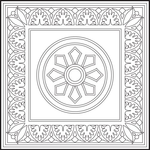 Rectangle with circular pattern vector image