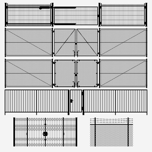 Gate and fence Royalty Free Vector Image - VectorStock