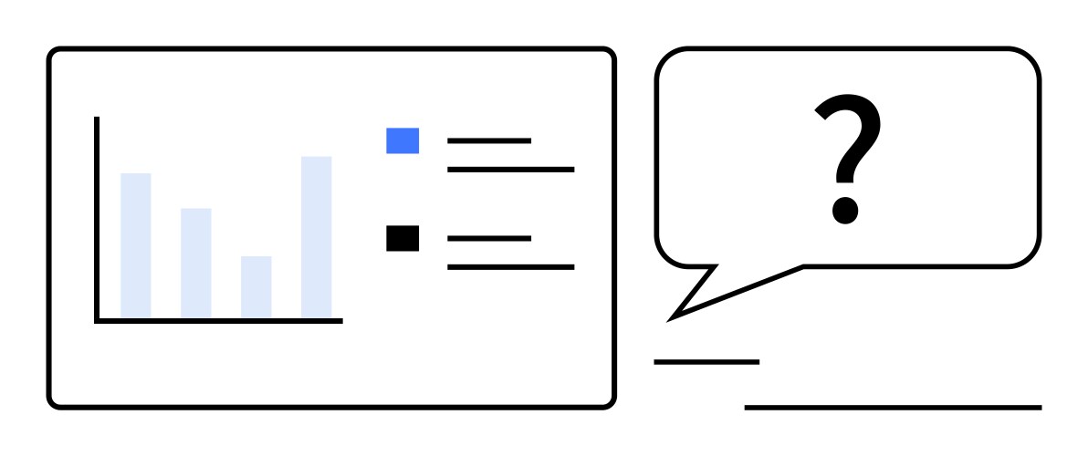 Data analysis and presentation with bar chart vector image