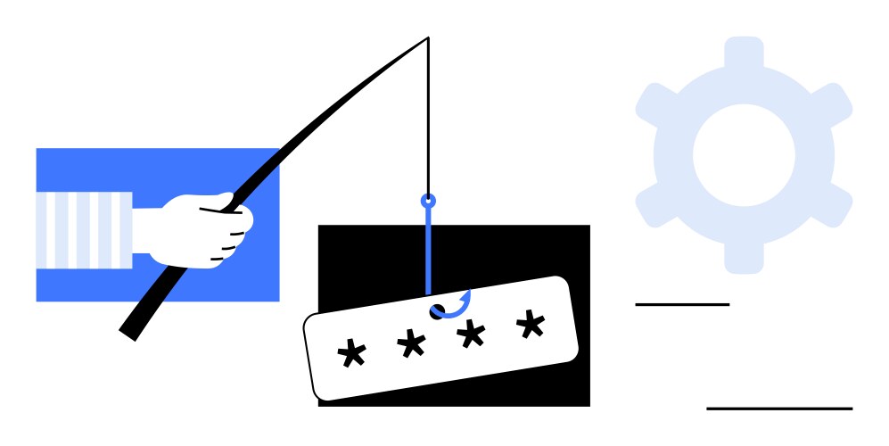 Cybersecurity warning password hacking concept vector image