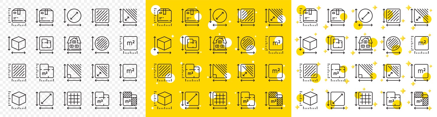 Dimension line icons square meter area size – Royalty-Free Vector ...