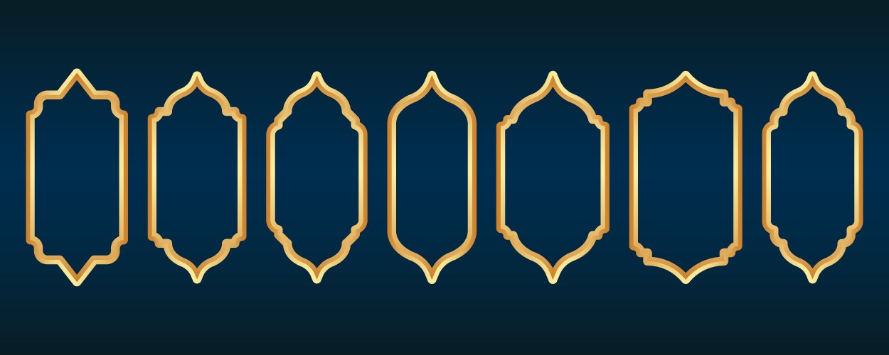 Islamic shapes ramadan window frame design Vector Image
