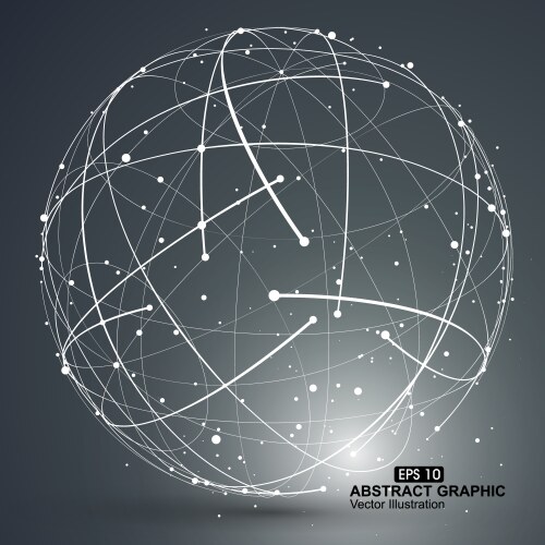 Point and curve constructed the sphere wireframe vector image