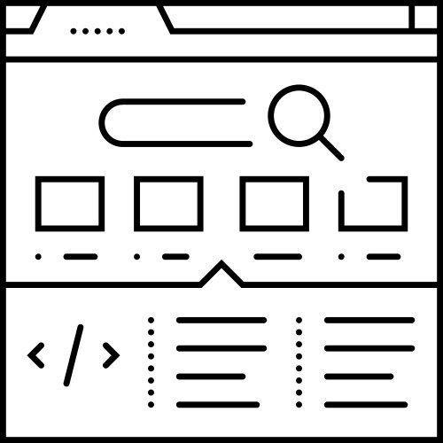 Structured data markup seo line icon vector image