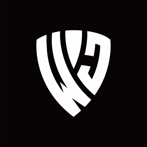 Wc logo monogram with shield elements shape vector image