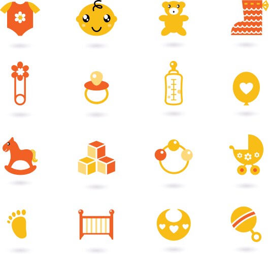 Baby Icon Set - Cute & Colorful Vector Image
