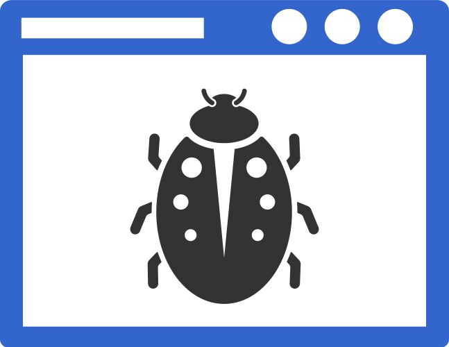 Bug fixing on computer browser vector image