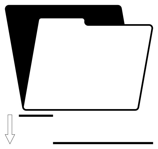 File folder with download arrow representing data vector image