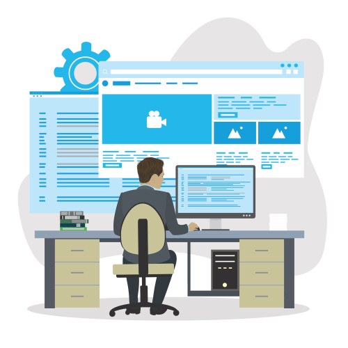 Web developmentback-end and front-end developer vector image