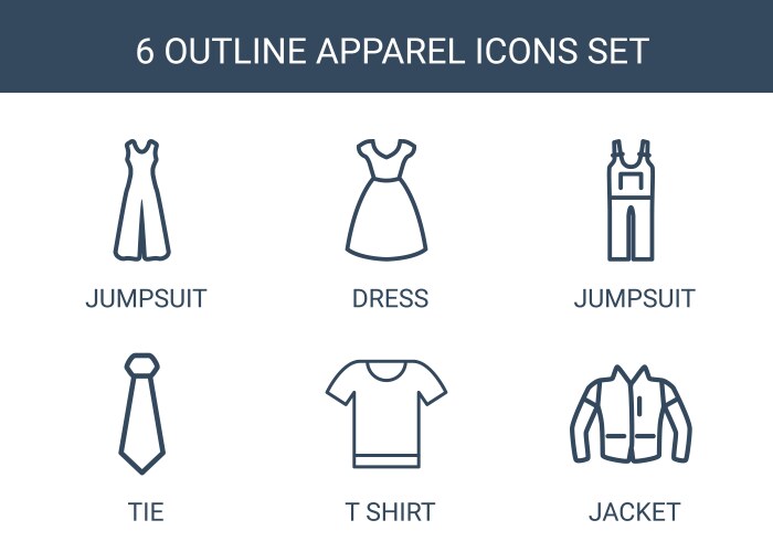 7 garment icons Royalty Free Vector Image - VectorStock