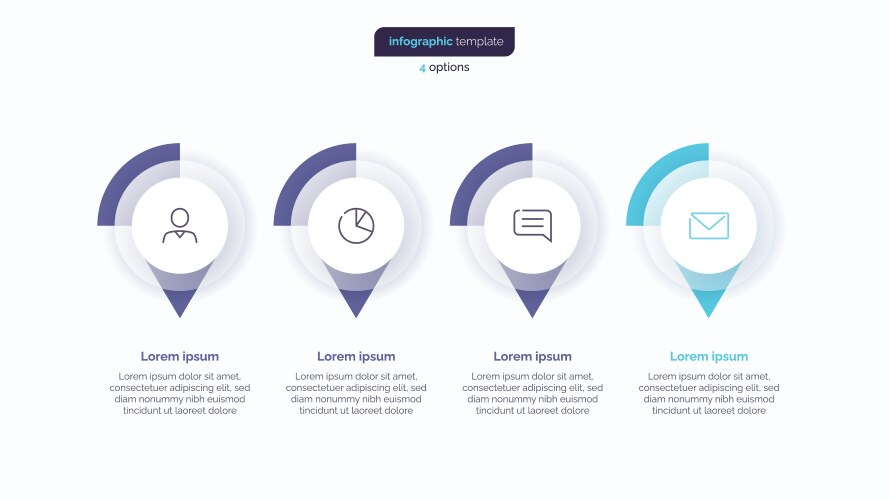 four step business infographic design template vector image