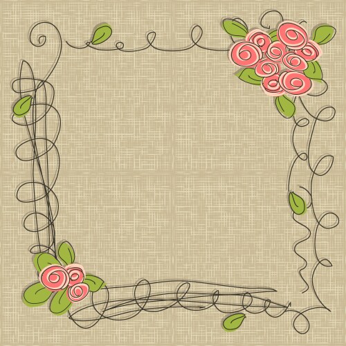 Doodle floral frames Royalty Free Vector Image