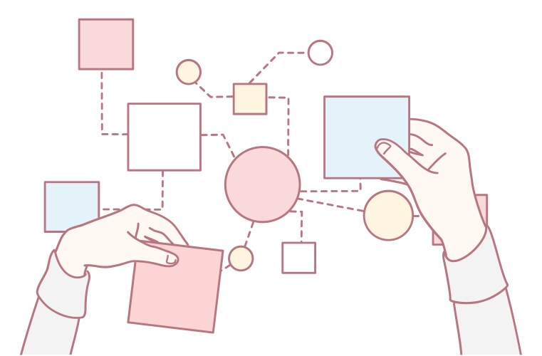 Using creative thinking and concept mapping vector image