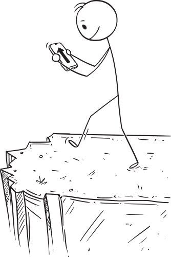 Man Falling Due to Navigation Error vector image