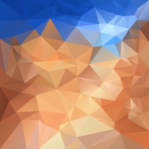 Blue sky beige sand polygonal triangular pattern vector image