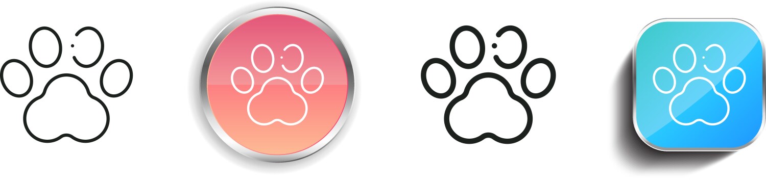 Footprint icon thin linear regular and button vector image