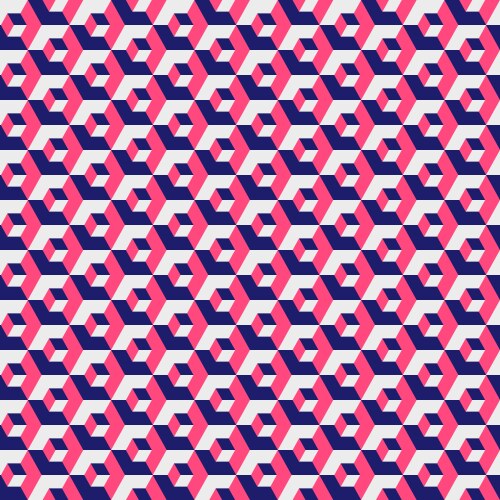 Geometric hexagonal pattern red color grid vector image
