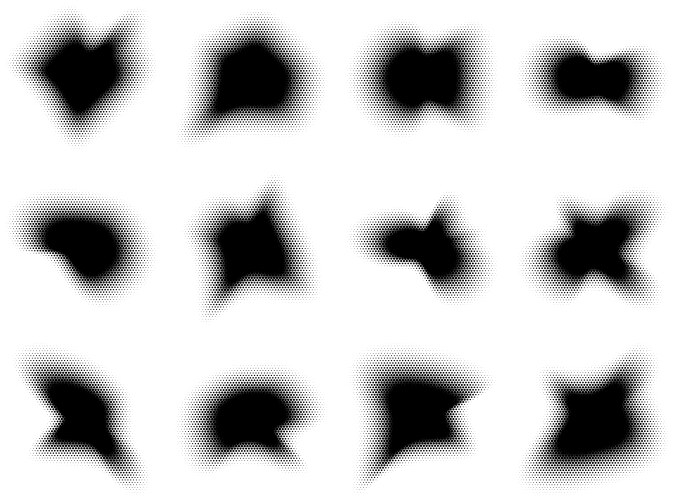 Halftone hexagon pattern reprographic technique vector image