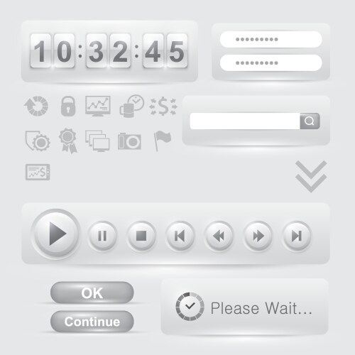 Set of user interface elements templates vector image