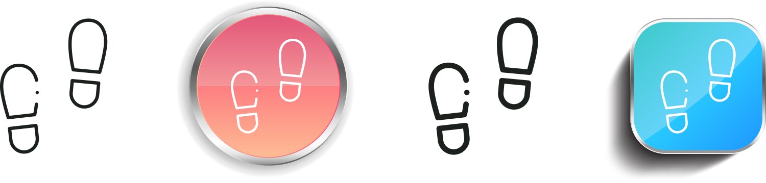 Footprints icon thin linear regular and button vector image