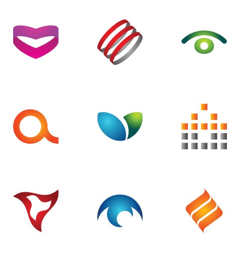 Logo design elements set 08 Royalty Free Vector Image