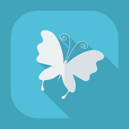 Flat modern design with shadow icons butterfly vector image