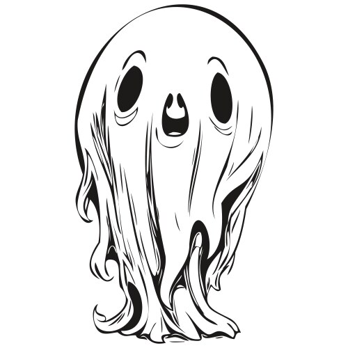 Cute ghost isolated halloween concept Royalty Free Vector