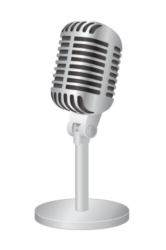 Silver Microphone Icon Vector Image