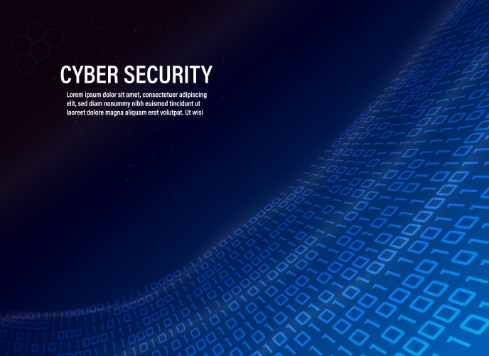 cyber security concept on binary code background vector image