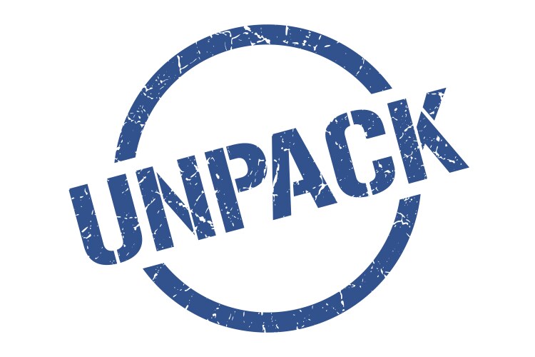 Unpack stamp sign seal Royalty Free Vector Image