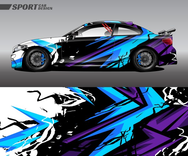 Dynamic Racing Car Wrap Vector Image