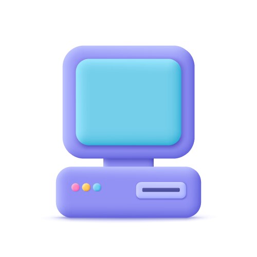 retro personal computer with system unit vector image