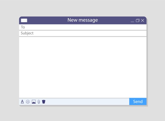 Email window mail template with interface blank vector image