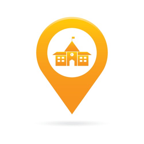 School map pointer icon marker gps location flag vektorbild
