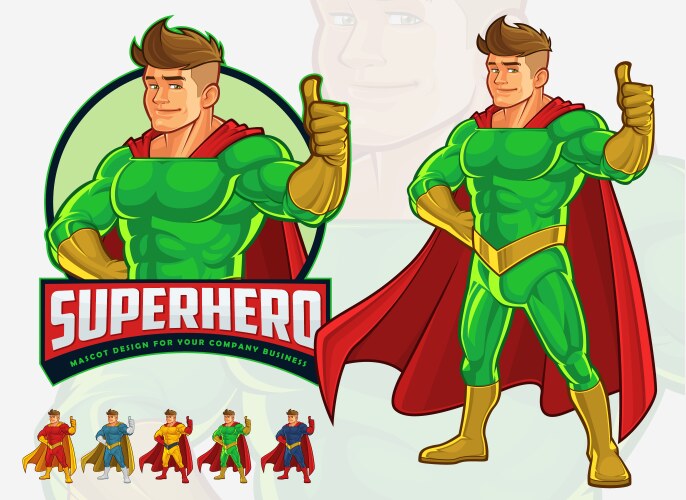 superhero mascot design for business vector image