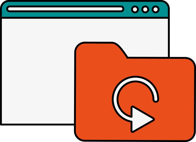 Tab webpage or website with file folder icon image vektorbild