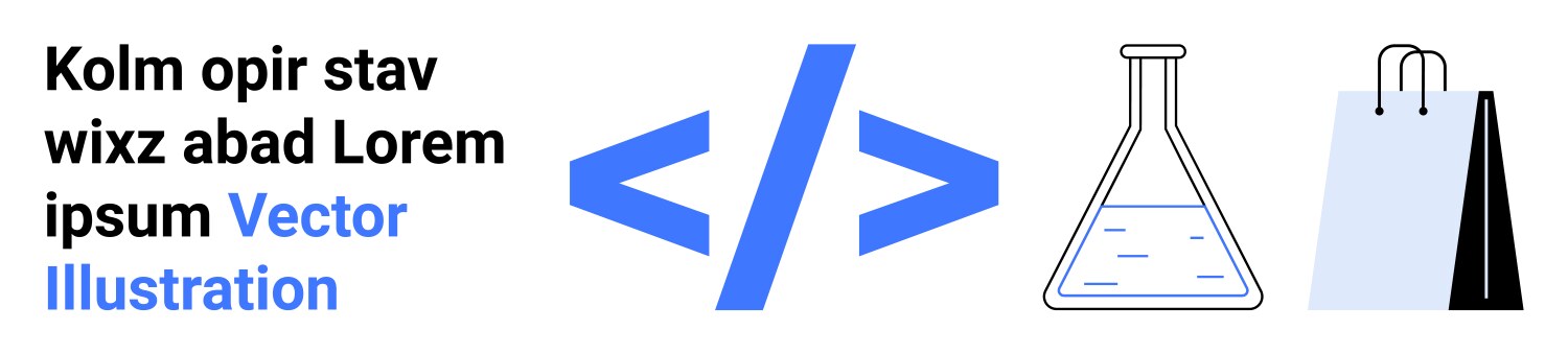 Coding symbol science experiment flask vector image