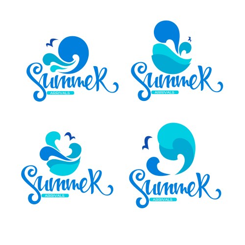Summer Ocean Vacation Symbols Vector Image