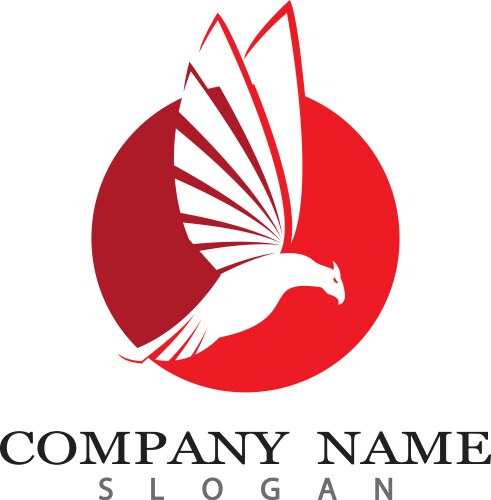 Eagle bird with circle logo Royalty Free Vector Image
