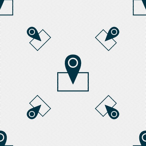 Map pointer icon sign seamless pattern vector image