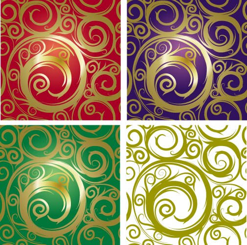 Gold pattern with birds Royalty Free Vector Image