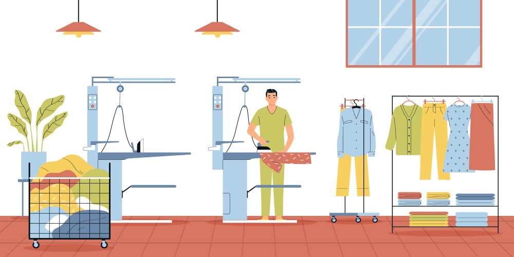 Laundry flat set Royalty Free Vector Image - VectorStock