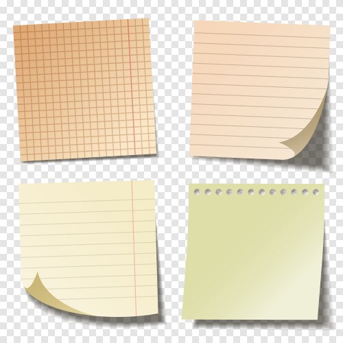 Realistic blank sticky notes colored sheets vector image