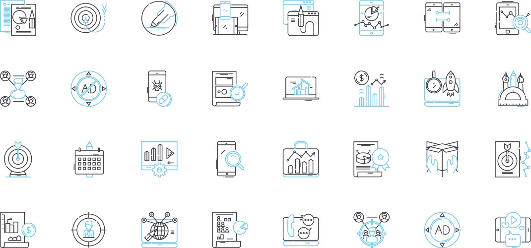 Fine design linear icons set sophisticated vector image